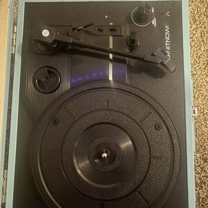 Wockoder Black Turntable Record Player